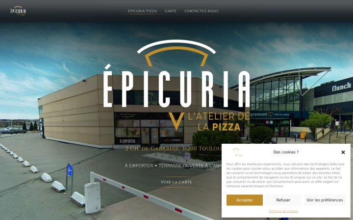 Snímek obrazovky epicuriapizza.fr