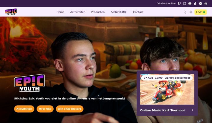 Skärmbild av epicyouth.nl