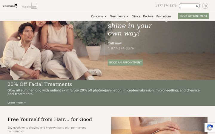 Kuvakaappaus sivustosta epiderma.ca