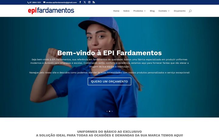 Ekraanipilt saidist epifardamentos.com.br