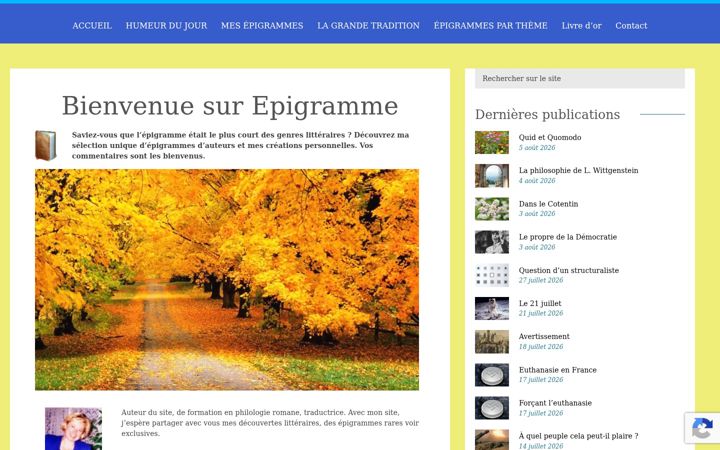 Screenshot ta' epigramme.fr