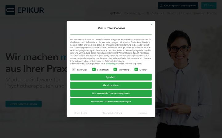 Screenshot of epikur.de