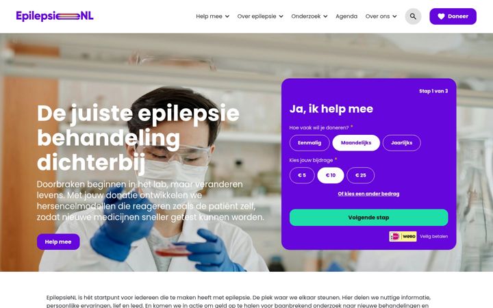 Screenshot di epilepsie.nl
