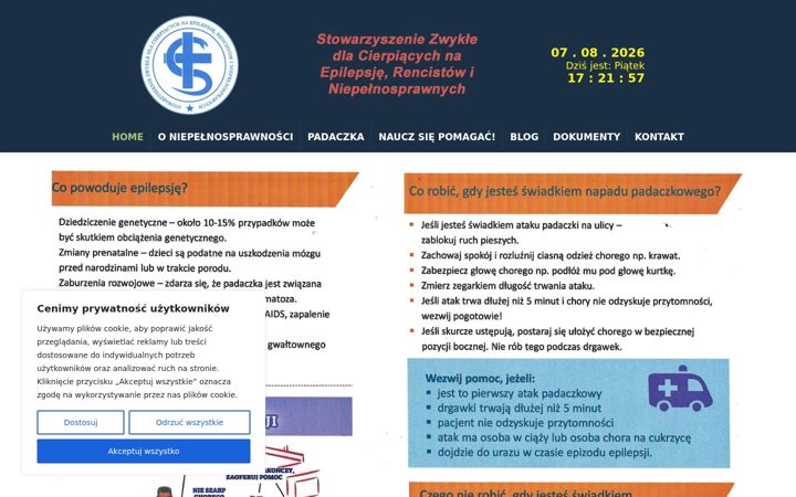 Zrzut ekranu epilepsja-slask.pl