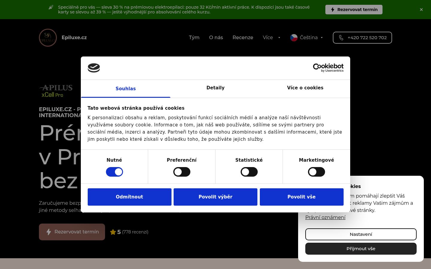 Sutikimo reklamjuostės, rodytos prieš bet kokią sąveiką, ekrano kopija