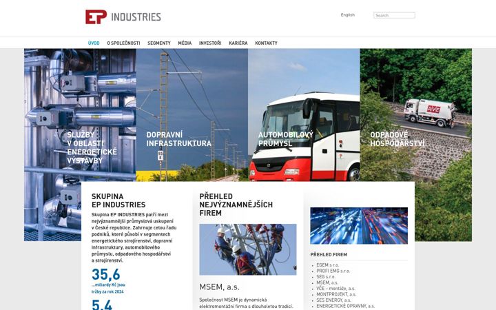 Screenshot di epindustries.cz