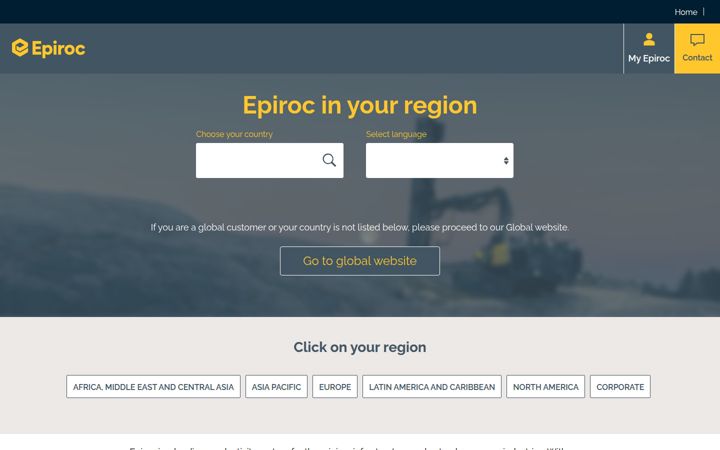 Screenshot of epiroc.com