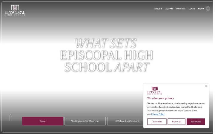 Screenshot stránky episcopalhighschool.org