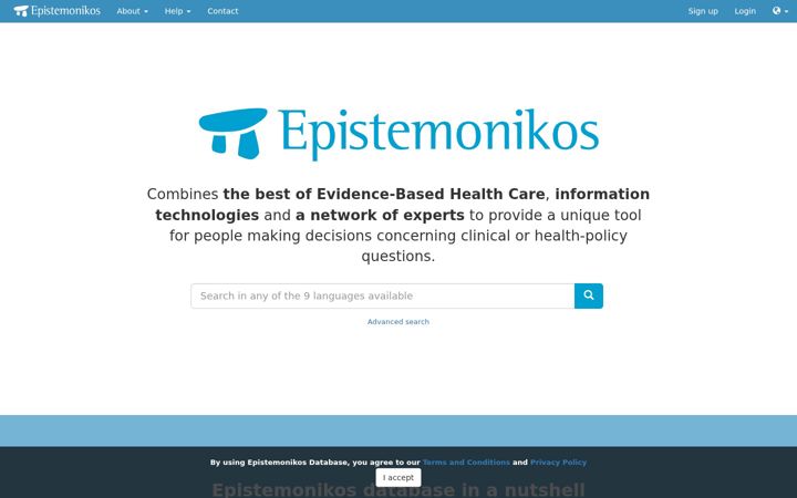 Zrzut ekranu epistemonikos.org