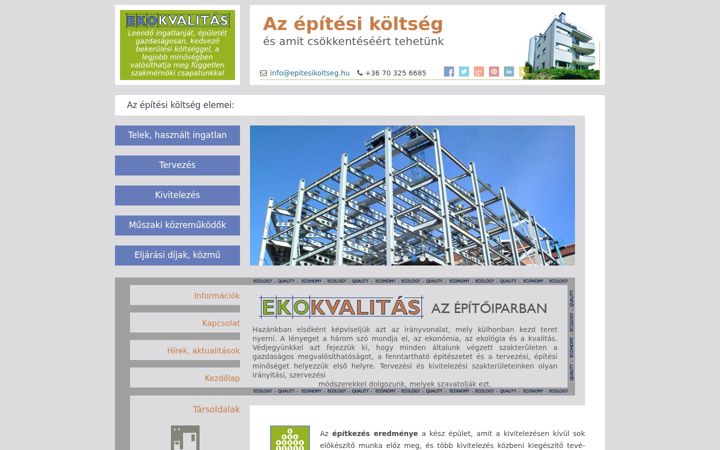 Skærmbillede af epitesikoltseg.hu