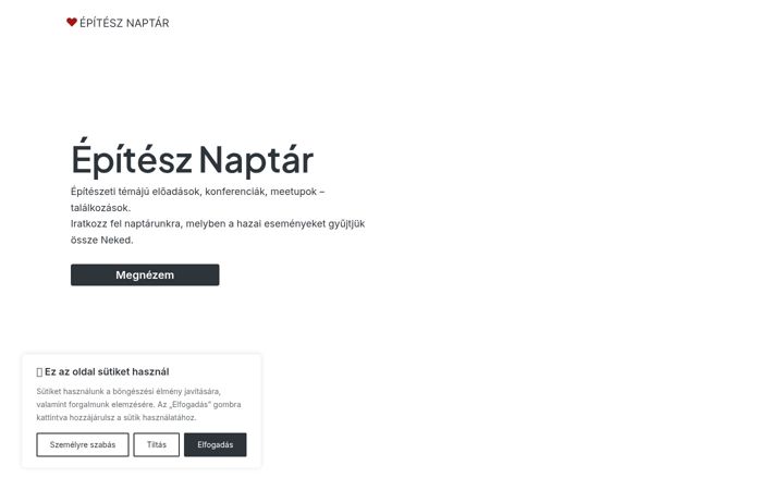 Screenshot ta' epitesznaptar.hu