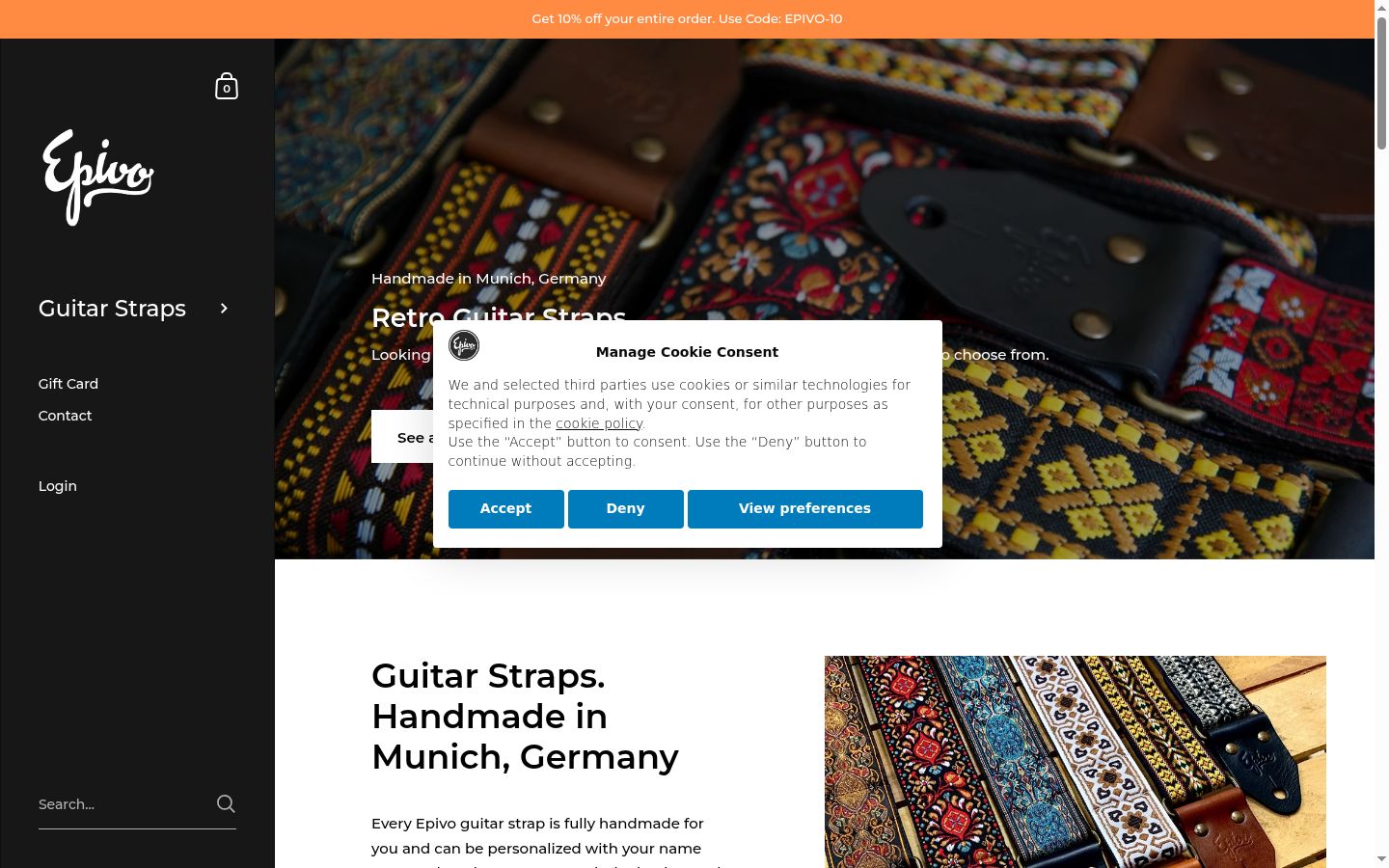 Screenshot des Einwilligungsbanners vor jeglicher Interaktion