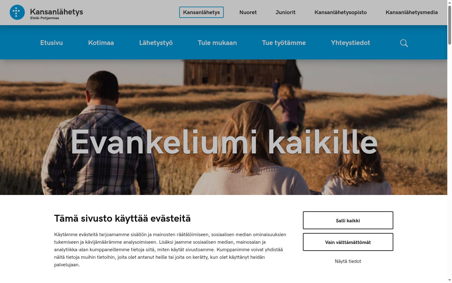 Screenshot van de toestemmingsbanner zoals getoond vóór enige interactie