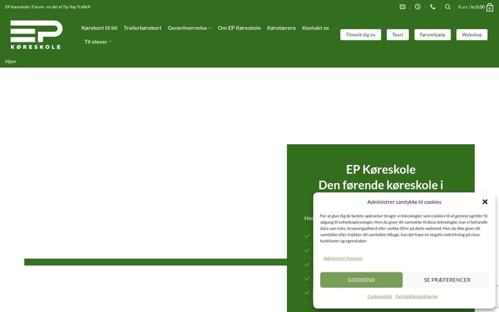 Skärmbild av epkoreskole.dk