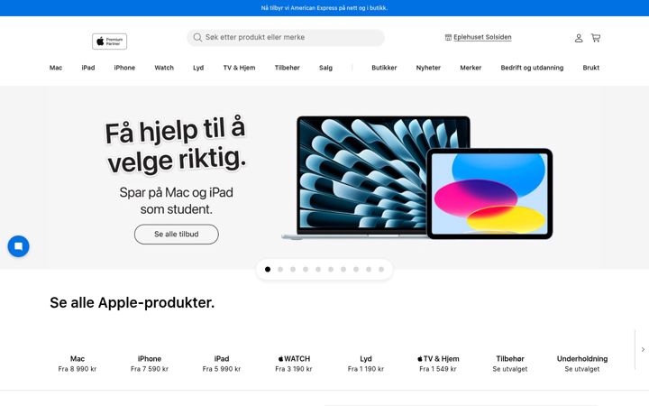 Screenshot von eplehuset.no