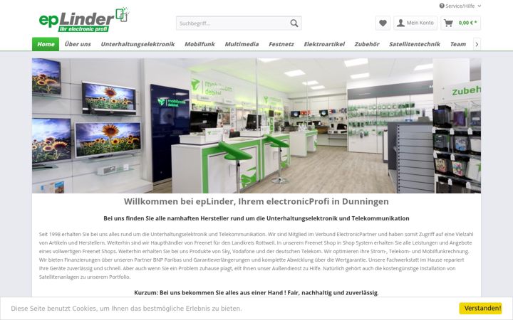 Screenshot von eplinder.de