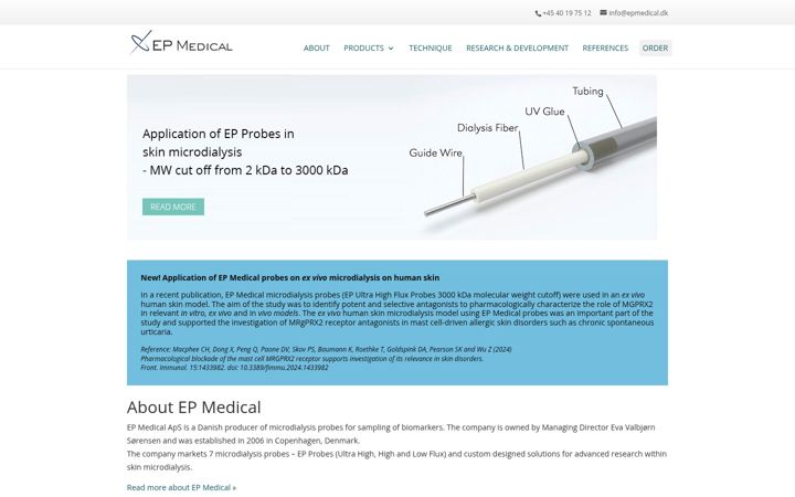 Skärmbild av epmedical.dk