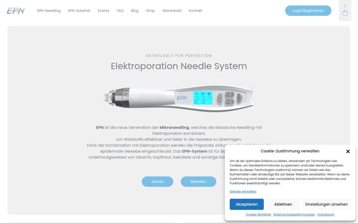Screenshot von epn-microneedling.de