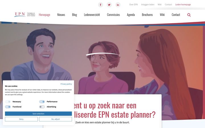 Skärmbild av epn-notaris.nl