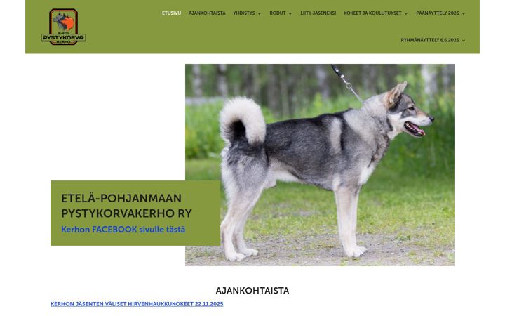 Ekrānuzņēmums no epnpystykorvakerho.fi