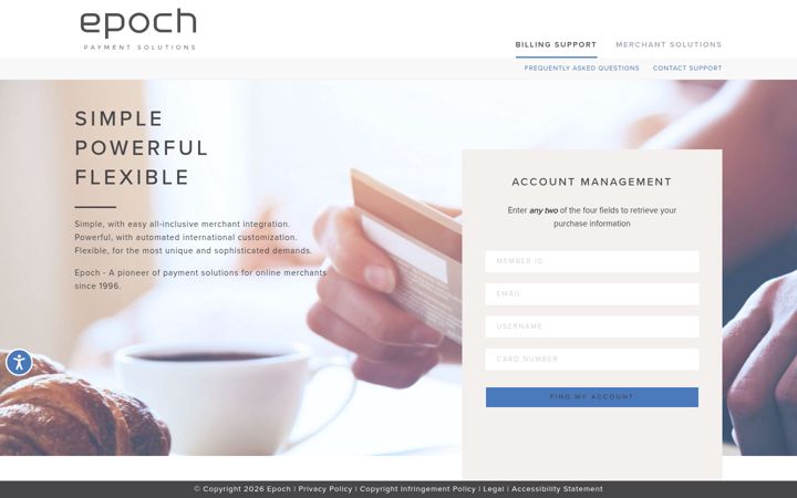 Screenshot of epoch.com