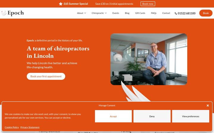 Screenshot von epochcentres.co.uk