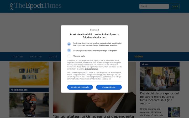 Snímek obrazovky epochtimes-romania.com