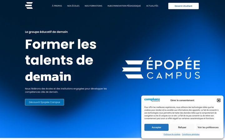Screenshot stránky epopee-campus.fr