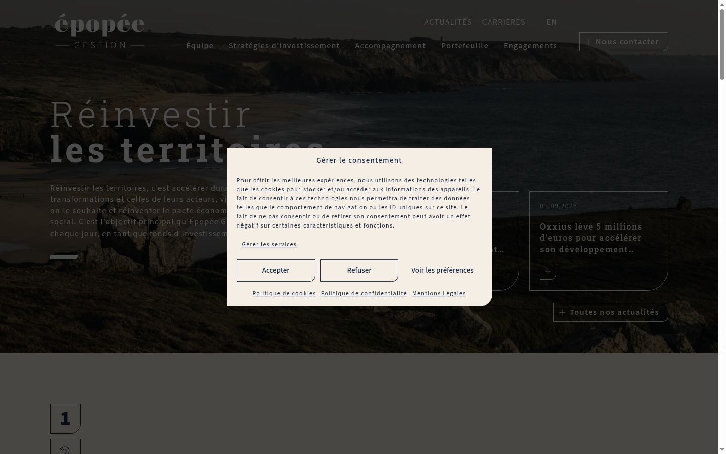 Screenshot tal-banner tal-kunsens muri qabel kwalunkwe interazzjoni