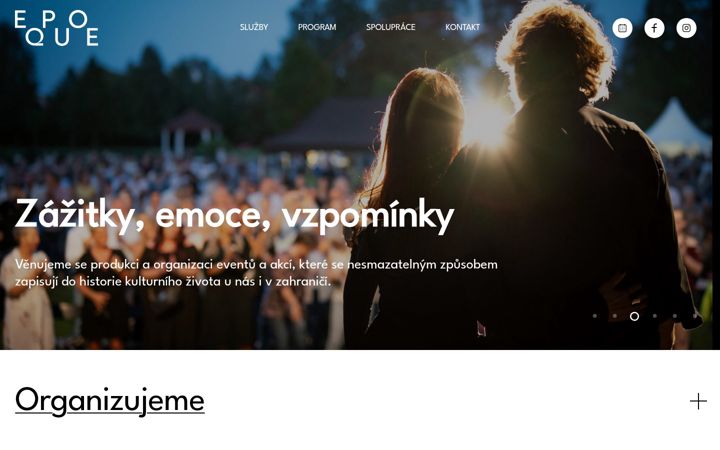 Screenshot stránky epoque-events.eu