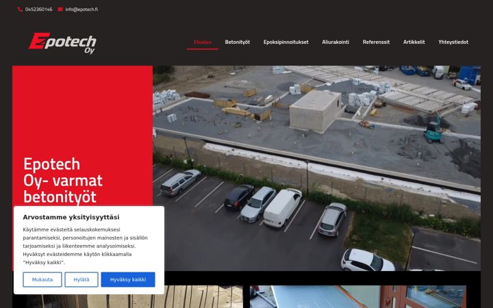 Ekrānuzņēmums no epotech.fi