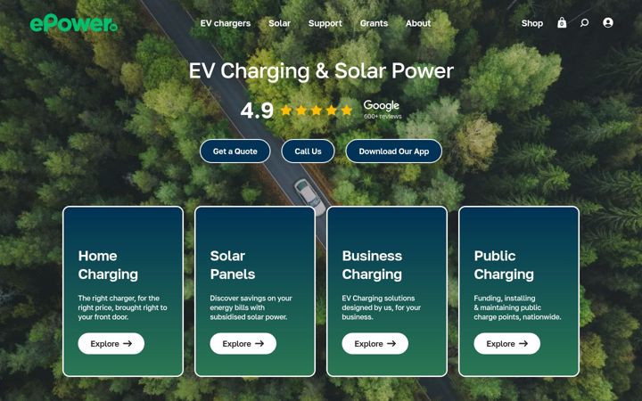 Skærmbillede af epower.ie