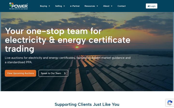 Posnetek zaslona epower.net
