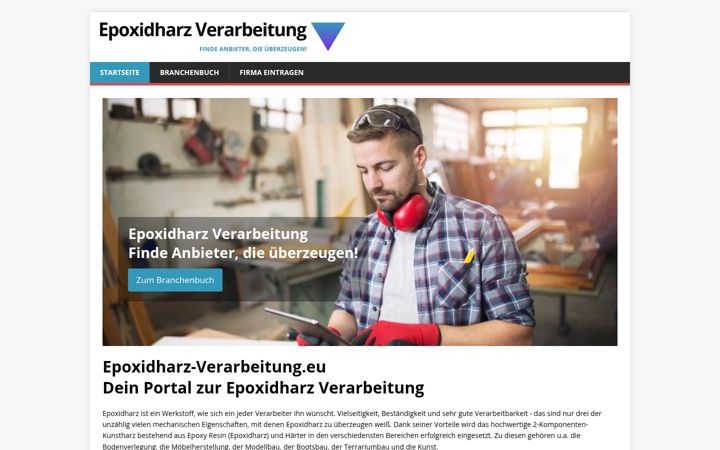 Screenshot stránky epoxidharz-verarbeitung.eu