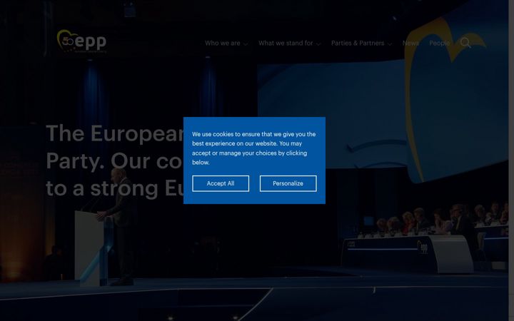 Screenshot of epp.eu