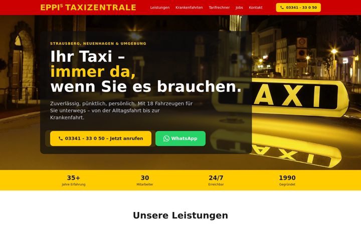 Kuvakaappaus sivustosta eppis-taxi-strausberg.de