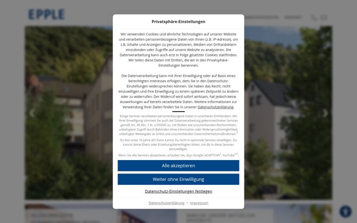 Kuvakaappaus sivustosta eppleimmobilien.de