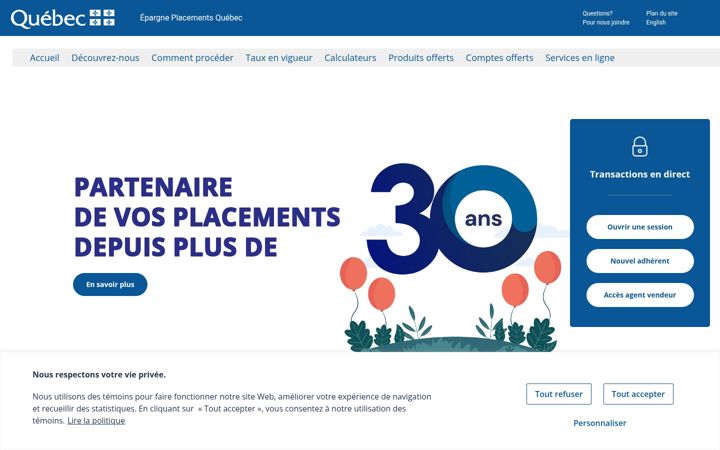 Kuvakaappaus sivustosta epq.gouv.qc.ca