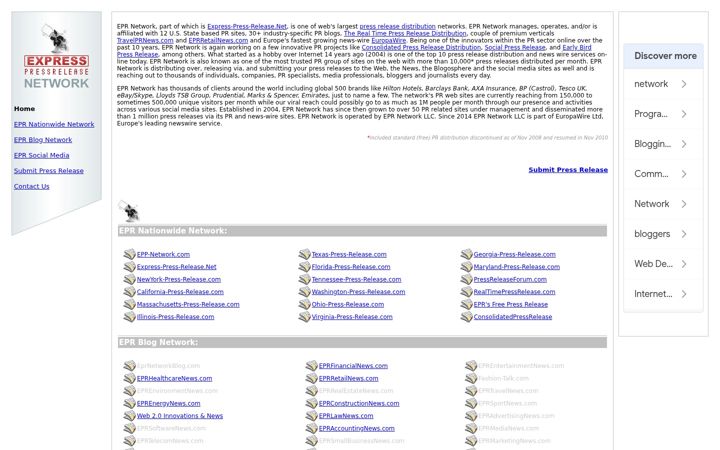 Screenshot of epr-network.com
