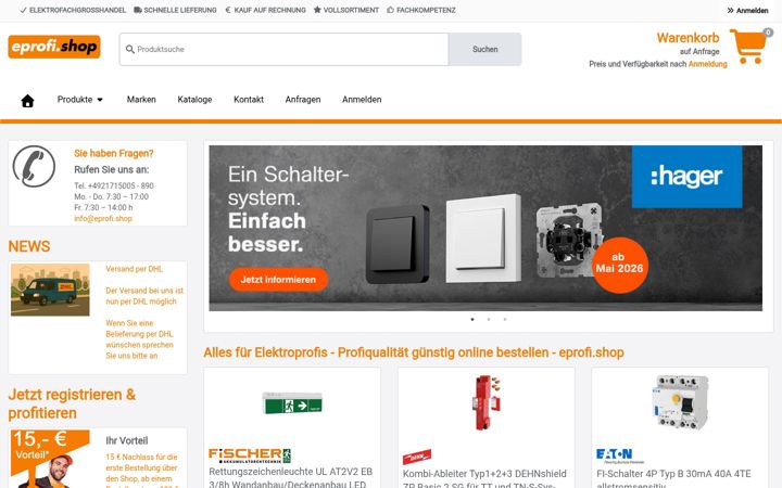 Ekrānuzņēmums no eprofishop.de