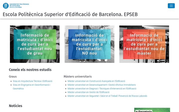 Screenshot of epseb.upc.edu