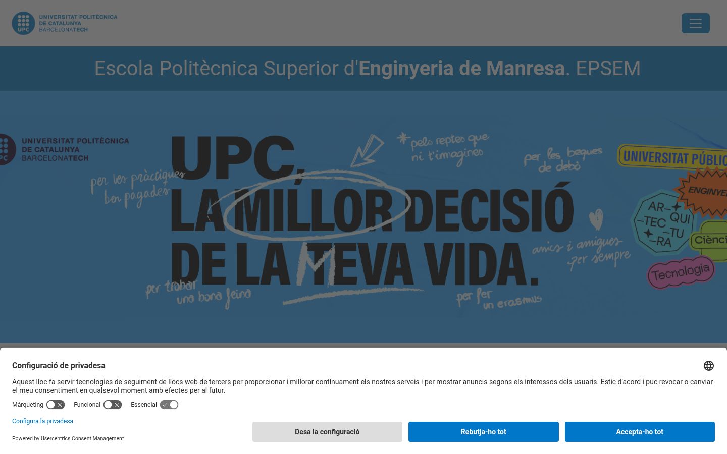 Screenshot of the consent banner shown before any interaction