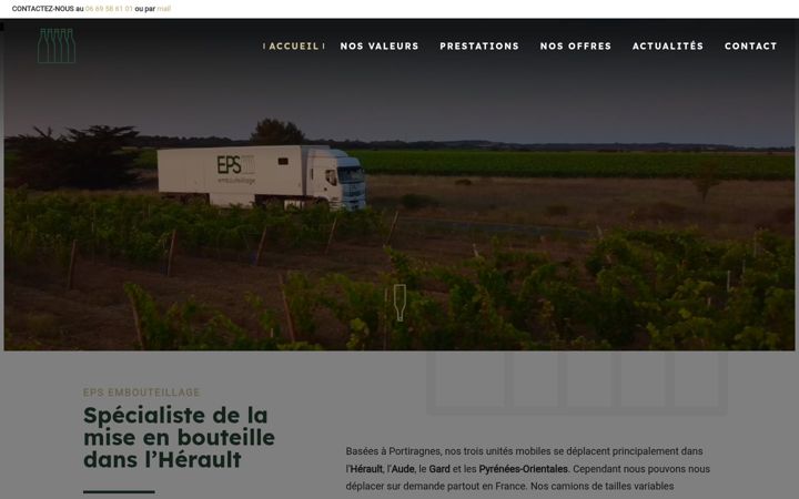 Screenshot stránky epsembouteillage.fr