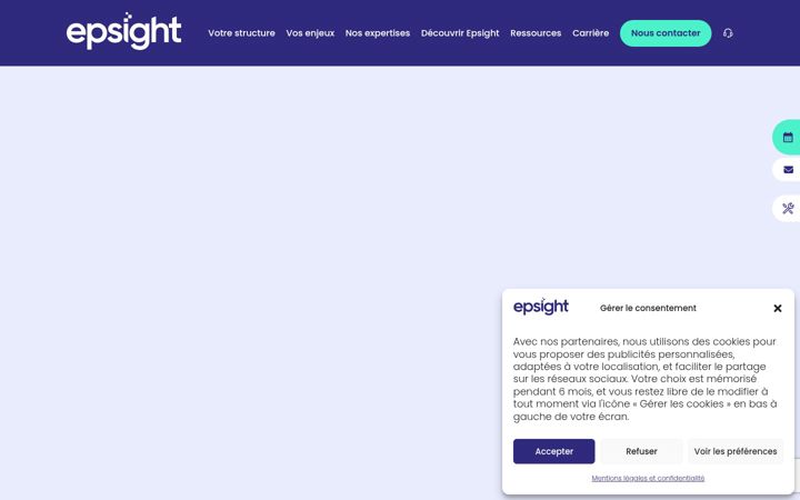 Screenshot van epsight.fr