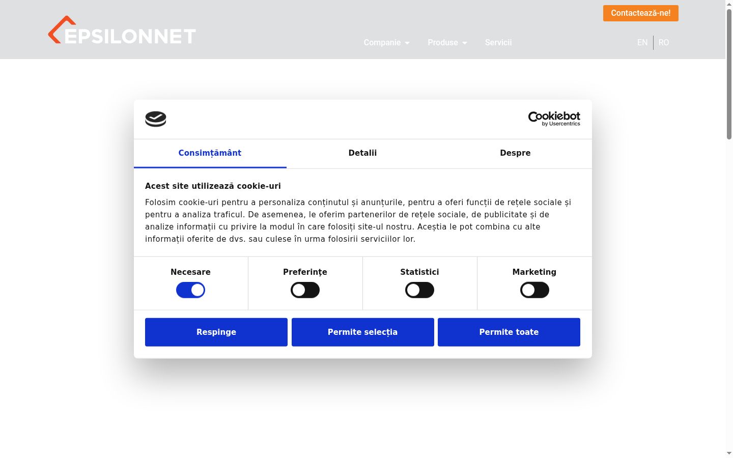Capture d'écran de la bannière de consentement affichée avant toute interaction