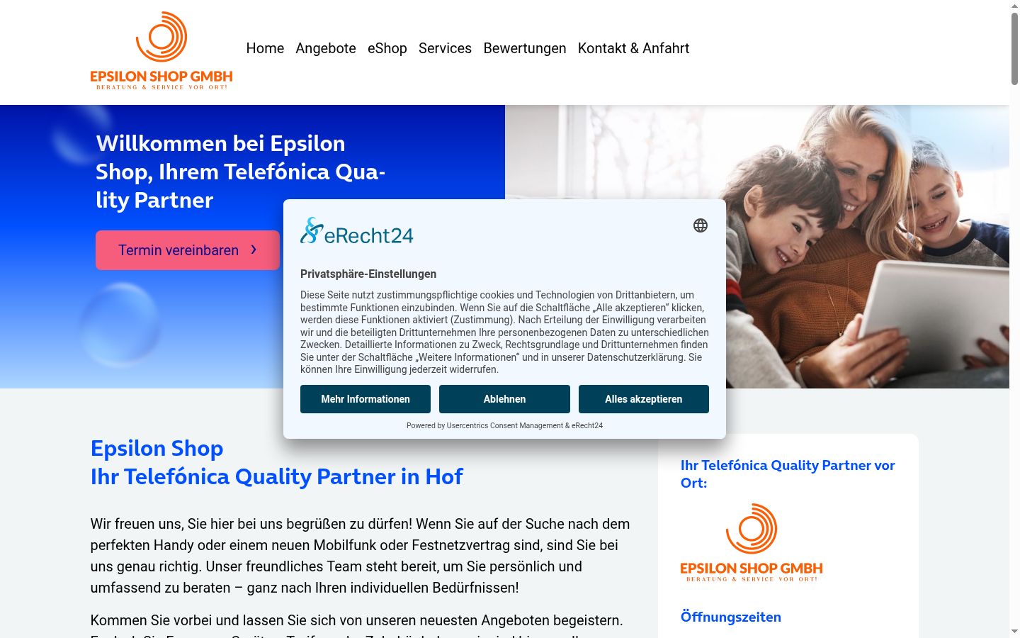 Ekrānuzņēmums ar piekrišanas baneri, kas tika rādīts pirms jebkādas mijiedarbības