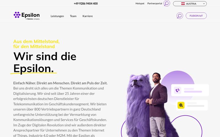 Posnetek zaslona epsilon-telecom.de