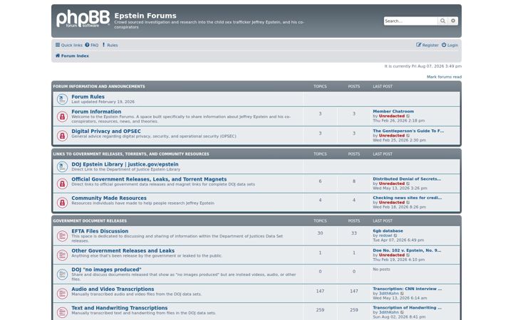 Екранна снимка на epsteinforums.org