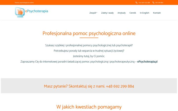 Skærmbillede af epsychoterapia.pl