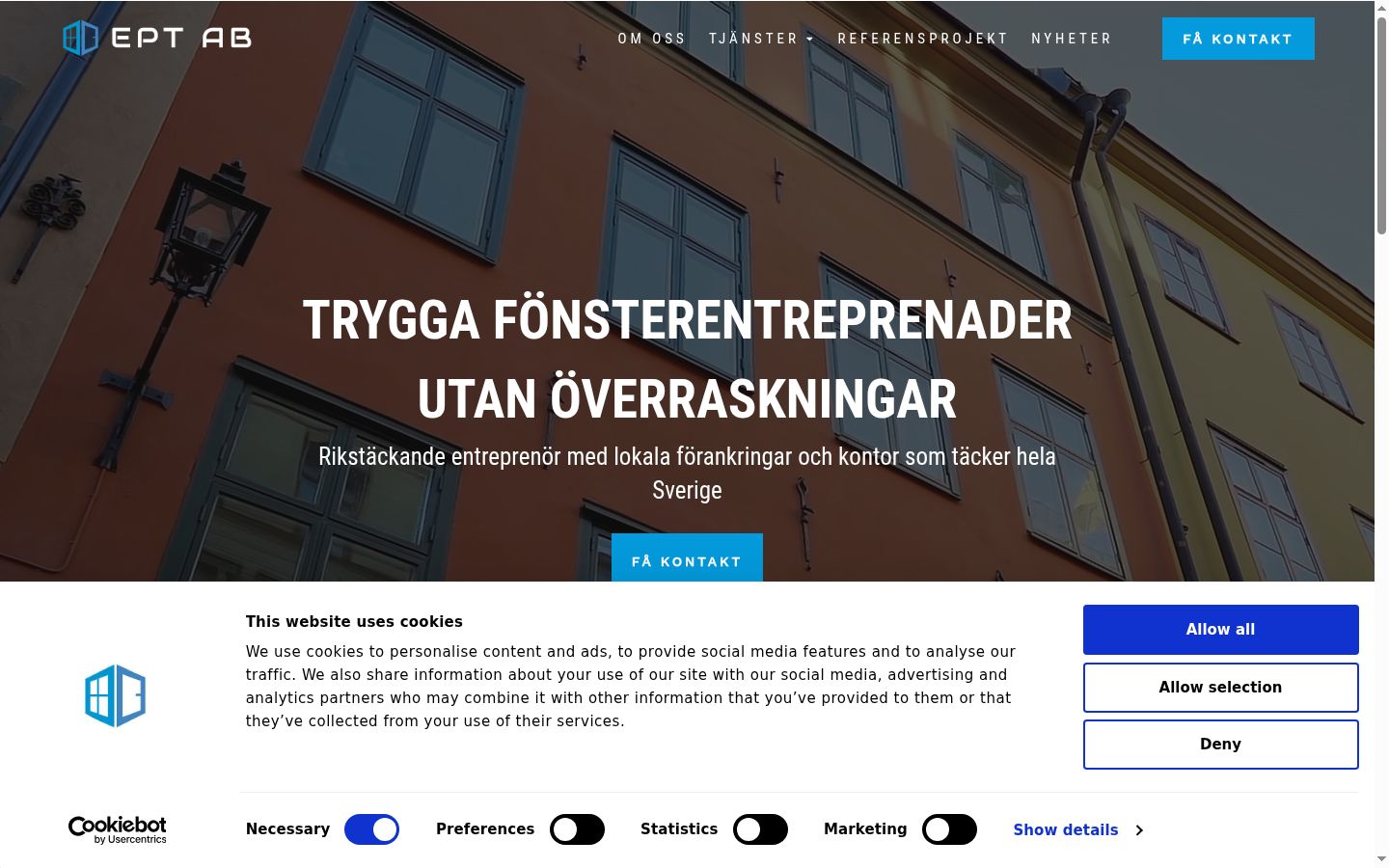 Screenshot του banner συγκατάθεσης που εμφανίστηκε πριν από οποιαδήποτε αλληλεπίδραση